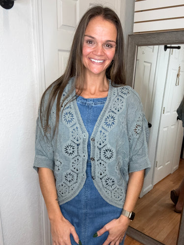 GEMMA LACE COVERUP STEEL GRAY -POL