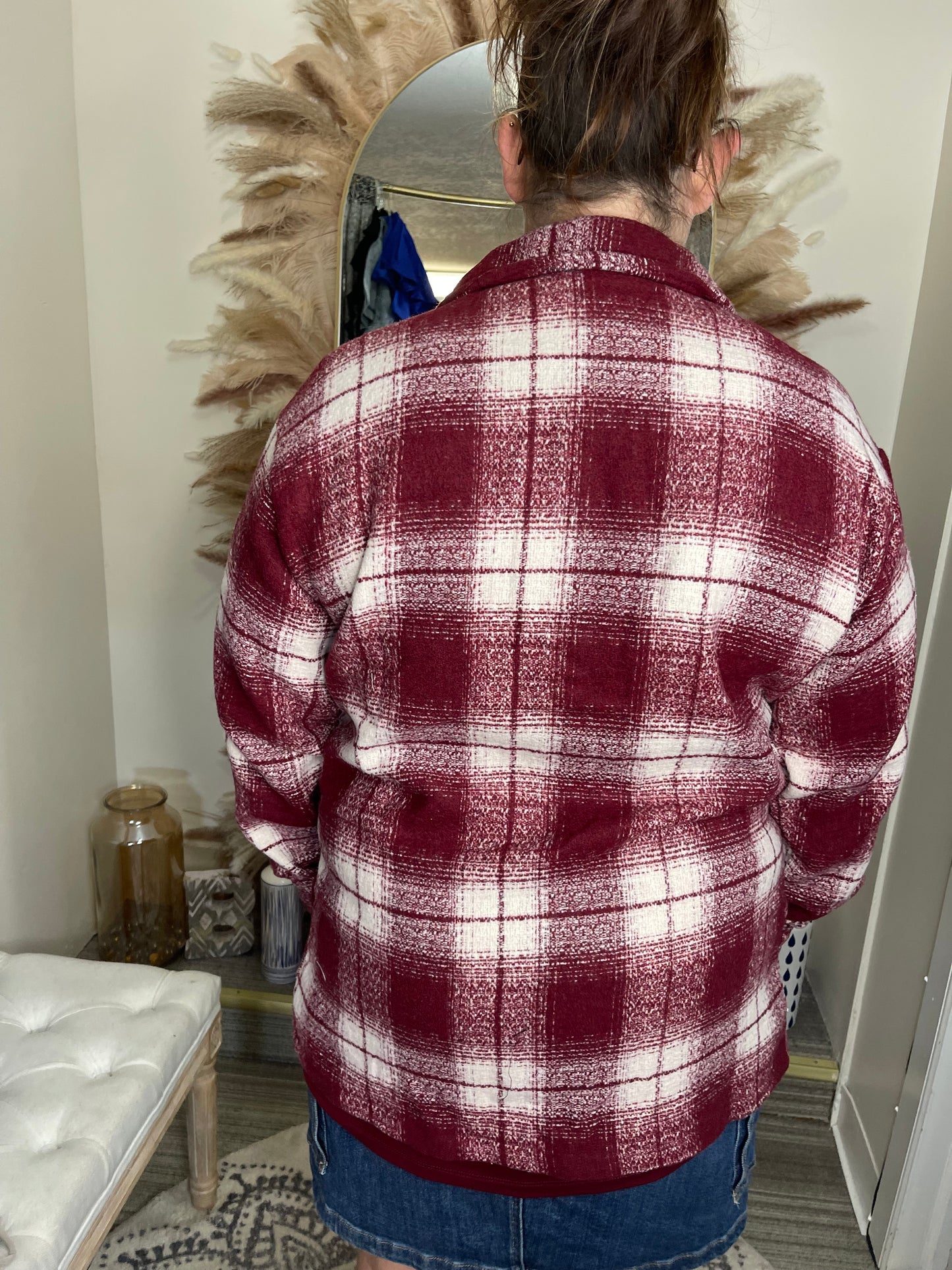 NORAH PLAID SHAKET - BURGUNDY