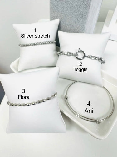 Toggle Silver Charm Bar Bracelet