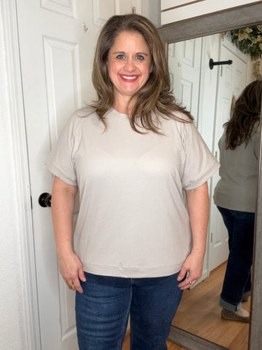 Billy Ribbed Short Sleeve Light Mocha - Yelete