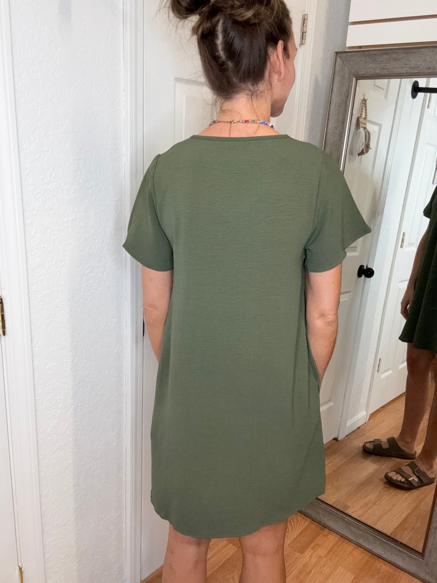 STELLA SHIFT DRESS - OLIVE - MITTOSHOP