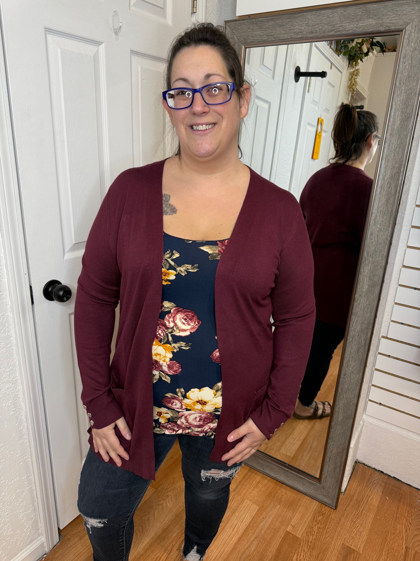 ESTRELLA CARDIGAN - PLUM