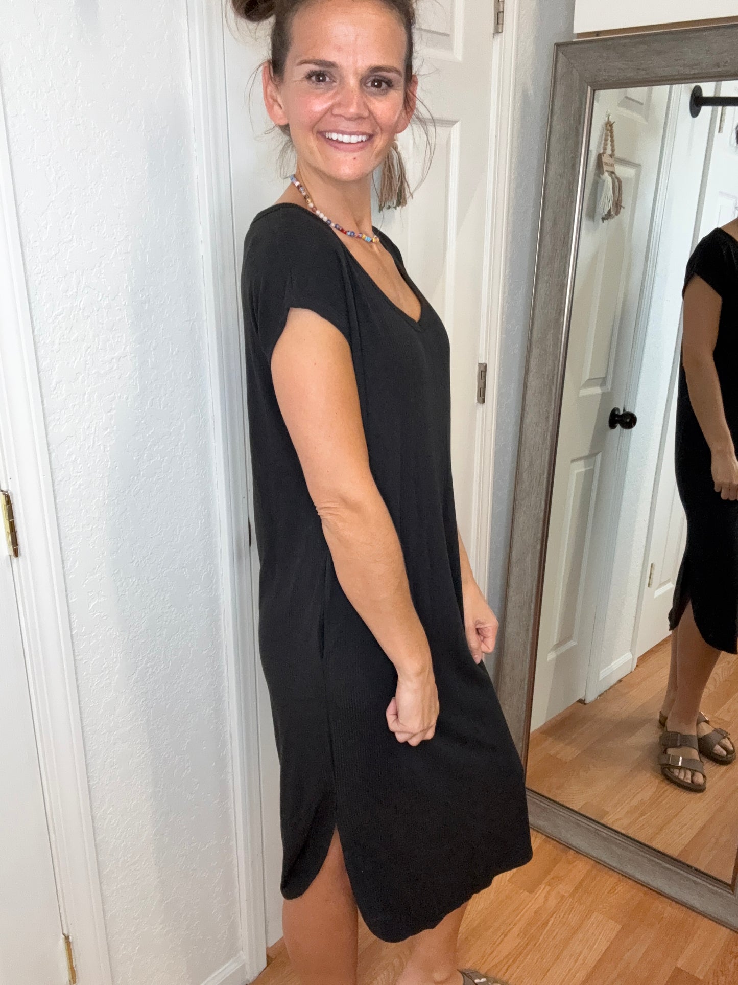 MARISSA MIDI LENGTH DRESS BLACK - MITTOSHOP