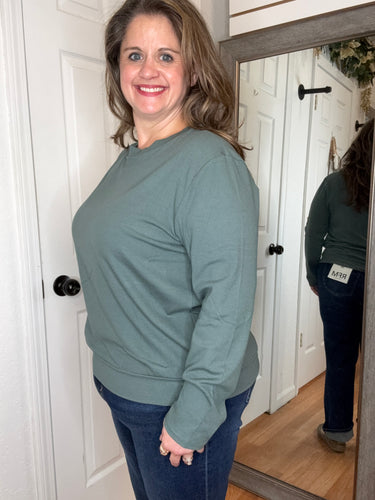 Billy Ribbed Long Sleeve Smokey Olive - Yelete