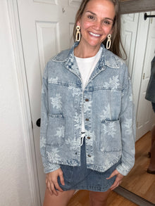 Mariah Denim Floral Jacket - Bibi