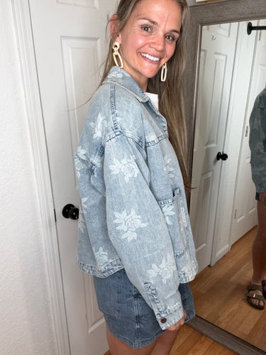 Mariah Denim Floral Jacket - Bibi