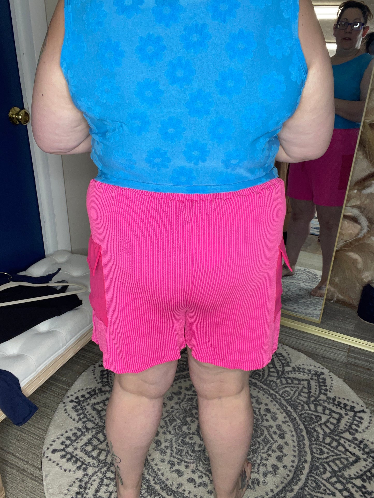 RIBBED HOT PINK SHORTS