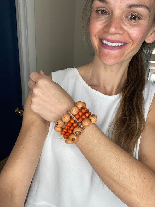 BOHO STACKED BRACELET- ORANGE