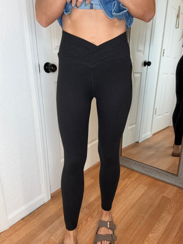 VICTORIA V WAIST FULL LENGTH LEGGINGS BLACK - RAE MODE