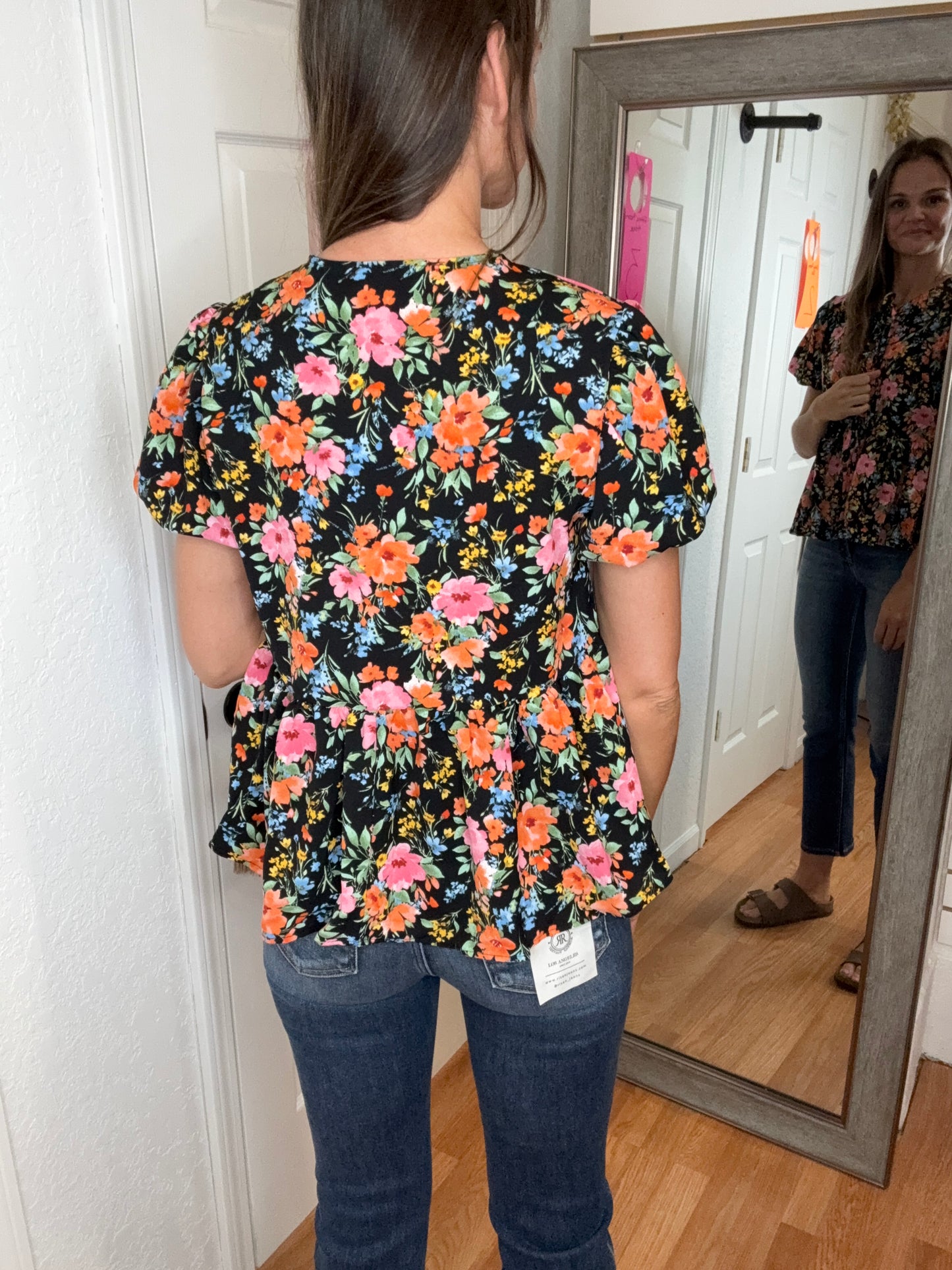 KENDALL TIE FRONT PEPLUM BLOUSE TOP - HAPTICS