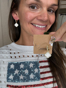 CLOVER EARRINGS WHITE- MIA ACCESSORIES
