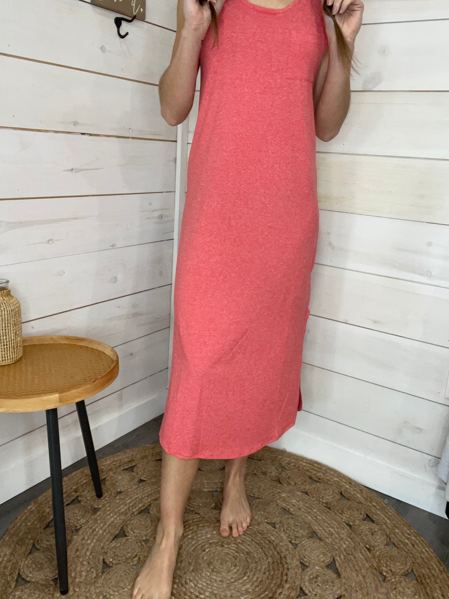 Soft Comfy Knit Maxi Dress w/ Pocket Detail