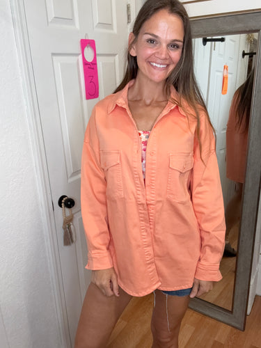 PEACHY KEEN OVERSIZED DENIM SHIRKET - RISEN