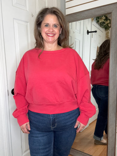 Romy Sweatshirt Faded Red - Yelete