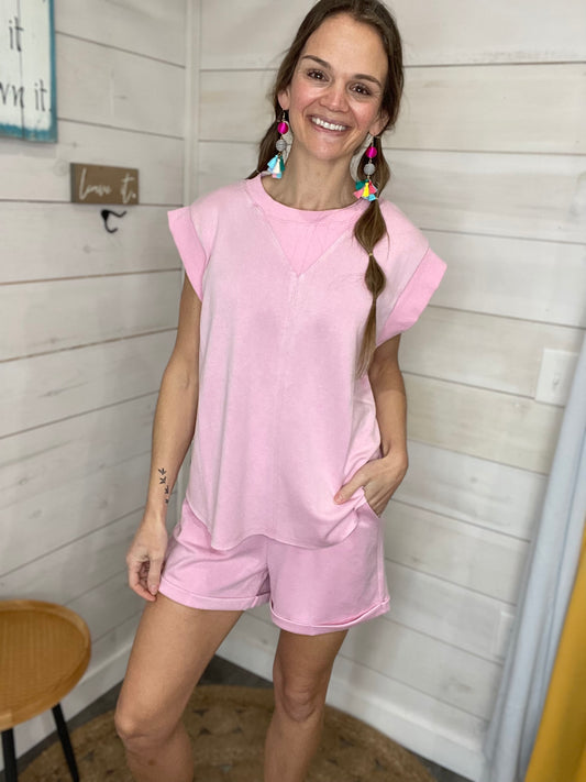 Dolman top and Shorts Set- Pink SOLD SEPARATELY