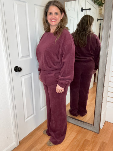 Plumly Comfy Pants Plum - Yelete
