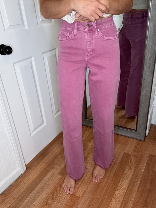 CHLOE - WIDE LEG DENIM JEANS - FRENCH ROSE- RFM