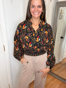 GLADYS LONG SLEEVE BLOUSE BLACK- HAYDEN