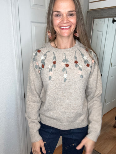 Tara Embroidered Sweater- Anniewear