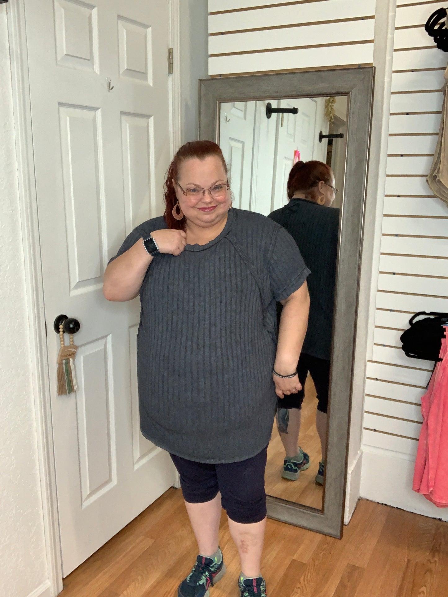 MARYANNE SHORT SLEEVE TOP ASH BLACK - ZENANA