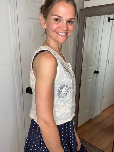 Carly Crochet Sleeveless Top- Anniewear
