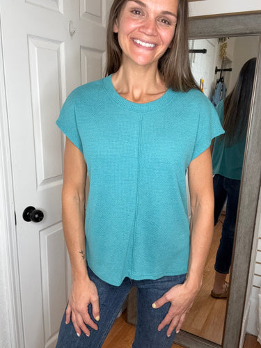 RYA SHORT SLEEVE TOP - TEAL - PS KATE