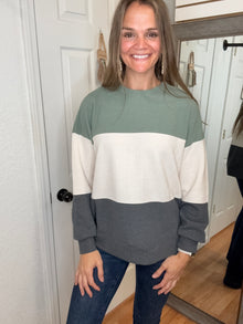 Gertie Textured Striped Pullover Sweatshirt - Tres Bien