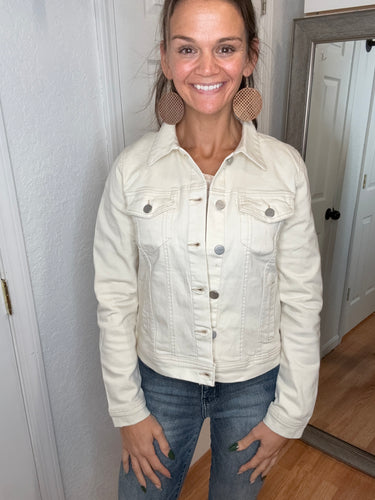 BRINLEY DENIM JACKET IVORY - RISEN