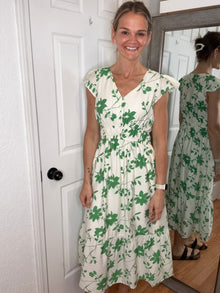 Garland Midi Dress Green- Anniewear