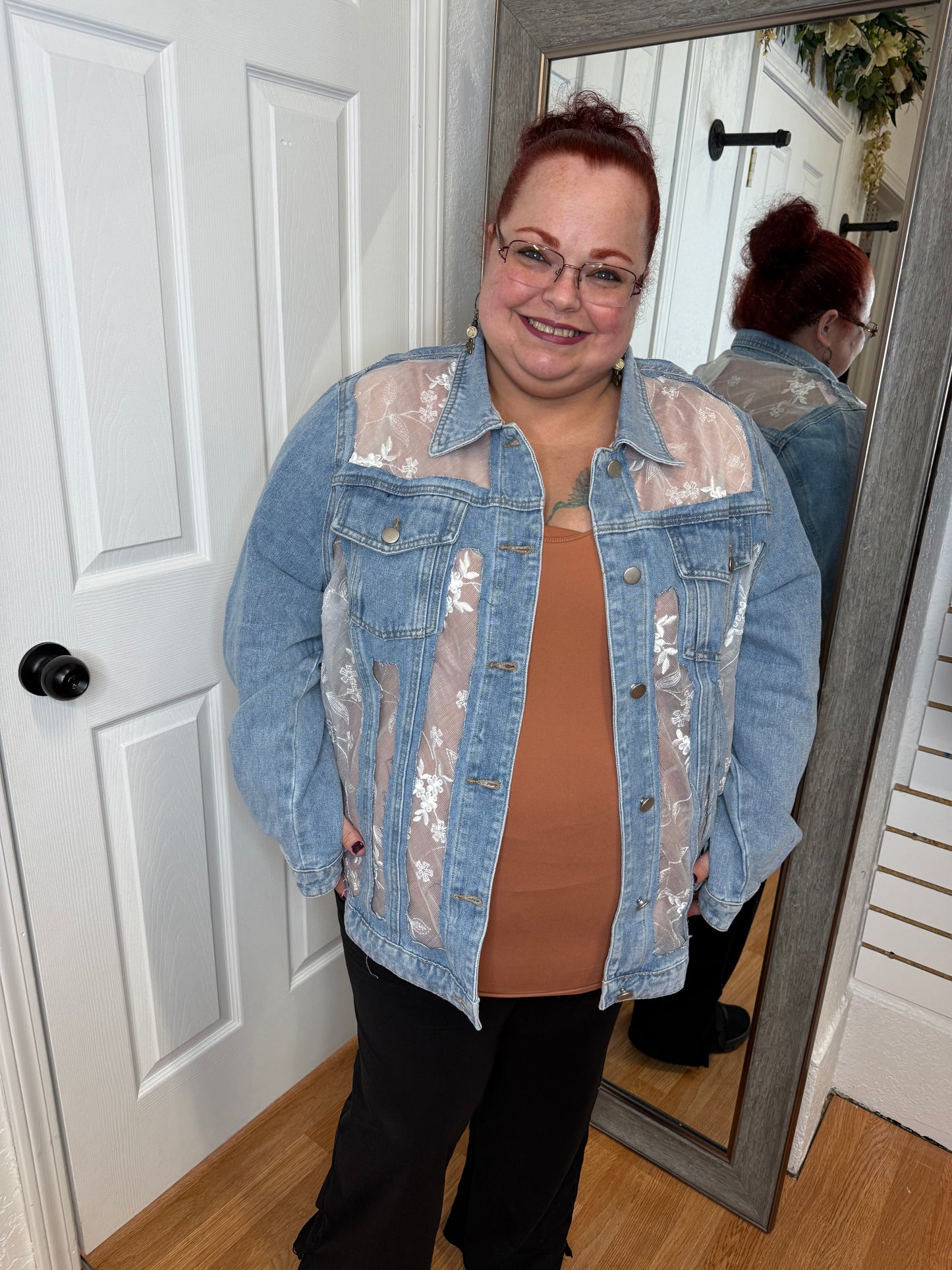 TINKERBELL - EMBROIDERED MESH DENIM JACKET - DAVI & DANI