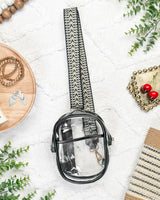 Clear Bag - Black Geometric Strap | Women's Crossbody Bag