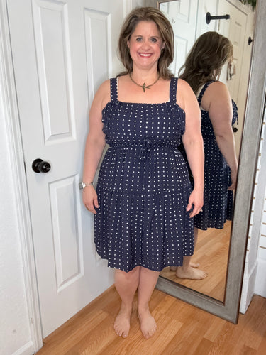 Paulie Mini Dress Navy Anniewear