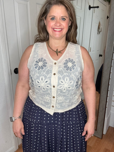 Carly Crochet Sleeveless Top- Anniewear