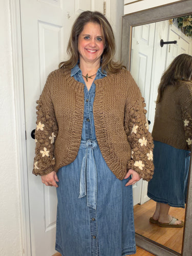 Hazel Chunky Knit Cardigan Mocha- Listicle