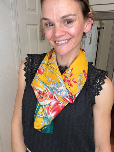 Floral Garden Print Bandana Summer Scarf