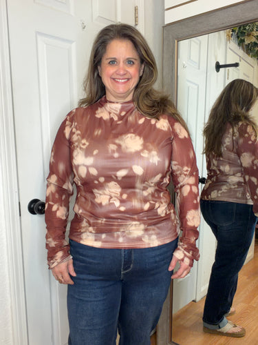 Mel Floral Mesh Long Sleeve Top- Anniewear