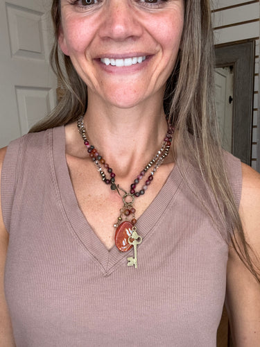 Suki Fire Agate Necklace - Dylan Jewelry