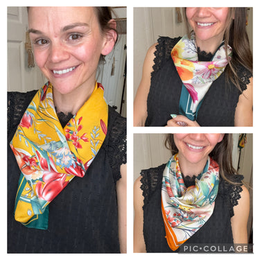 Floral Garden Print Bandana Summer Scarf