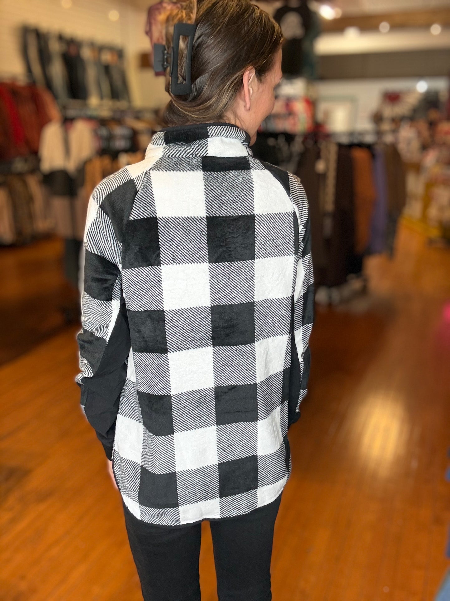 Alana - Fleece Plaid Pullover