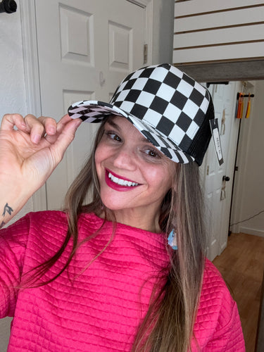 CC - CHECKERED TRUCKER HAT
