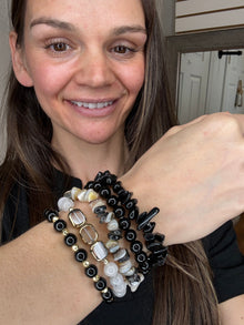 Firenza Stacked Bracelet Caviar- Dylan Jewelry
