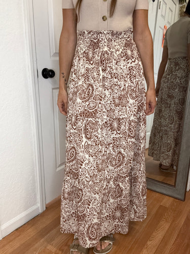 KORI SMOCKED WAIST MAXI SKIRT - MIKAROSE