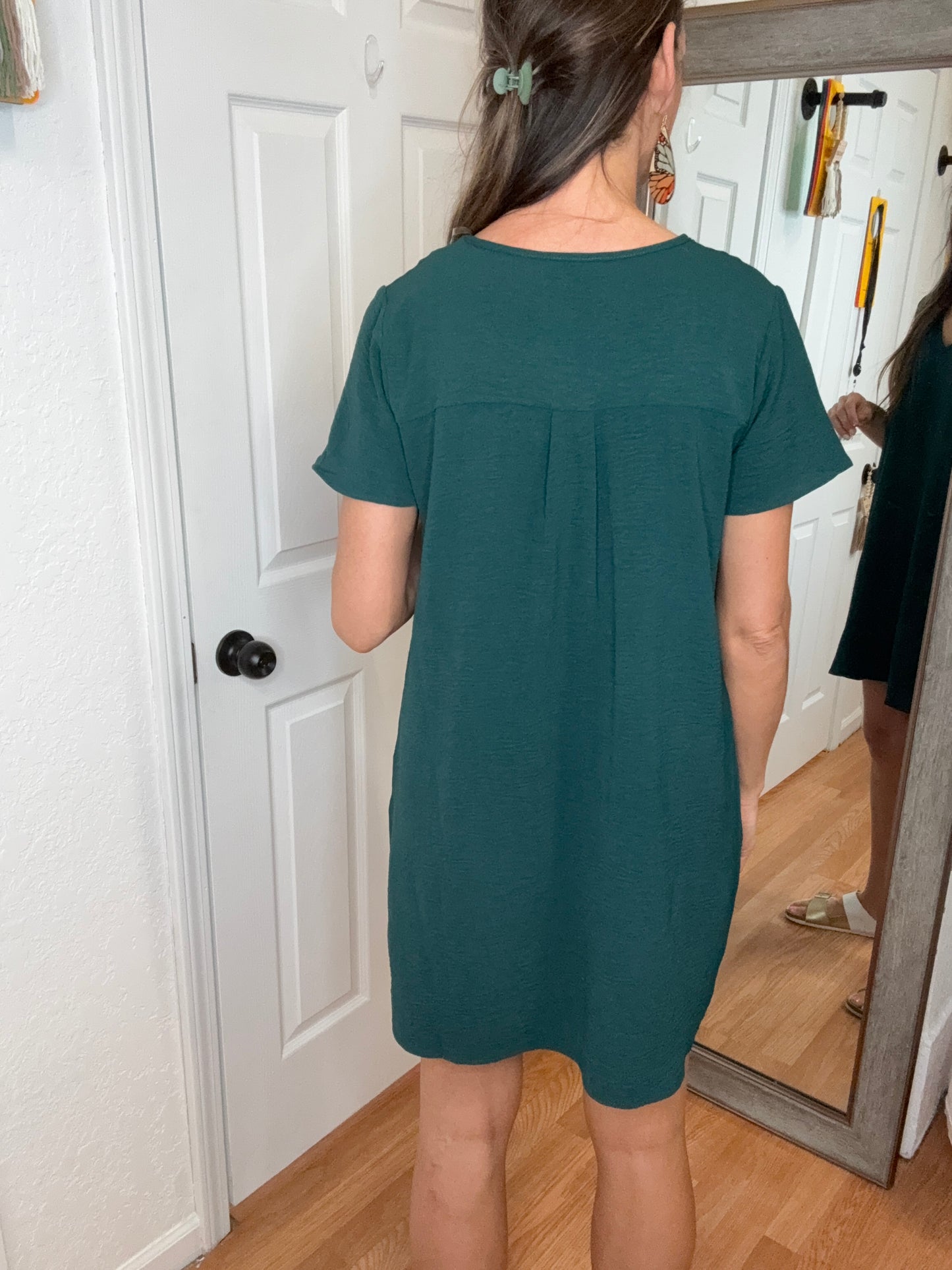 MILEY SHIFT DRESS - SPRUCE GREEN - MITTOSHOP