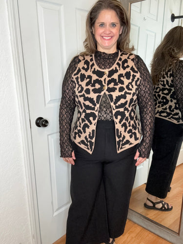 Lane Leopard Layering Vest- Anniewear