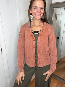 OLLI KNIT CARDIGAN RUST- BIBI