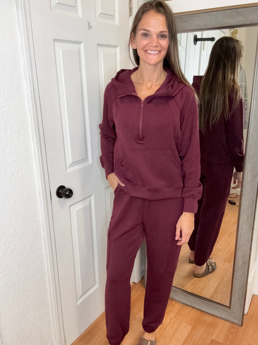PARKER JOGGER CARGO POCKET SWEATPANTS WINE - RAE MODE