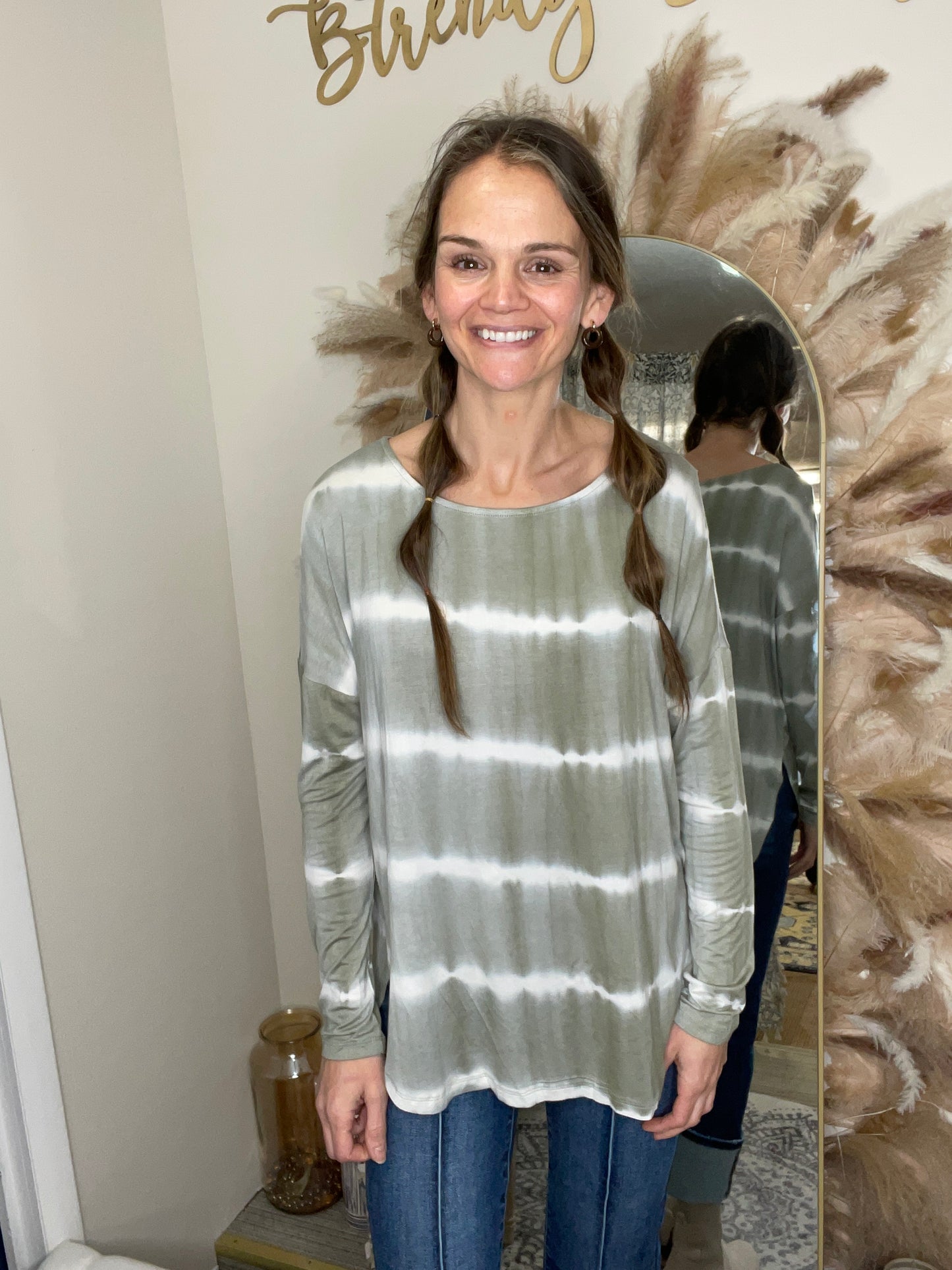 Tie Dye Long Sleeve Tunic Top