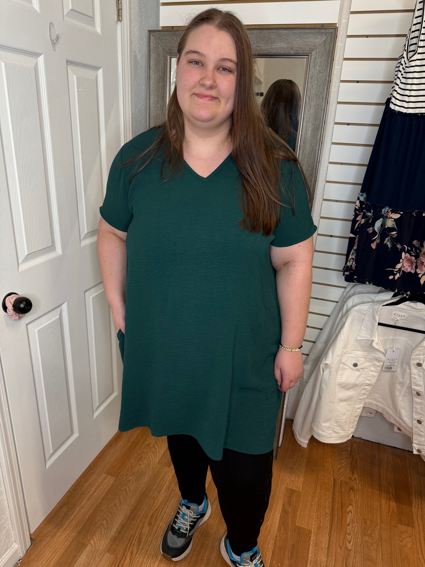 MILEY SHIFT DRESS - SPRUCE GREEN - MITTOSHOP