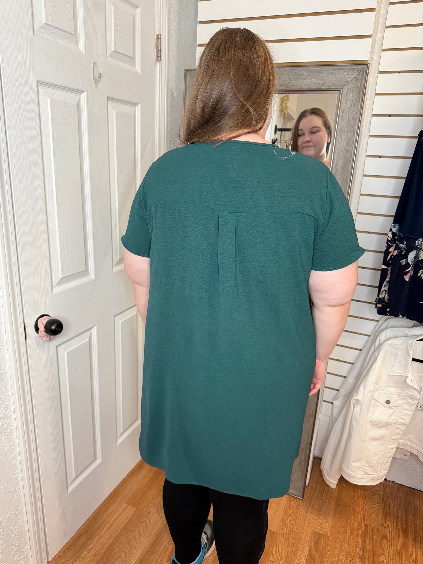 MILEY SHIFT DRESS - SPRUCE GREEN - MITTOSHOP
