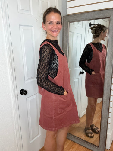 Raya Jumper Dress Brick- Anniewear
